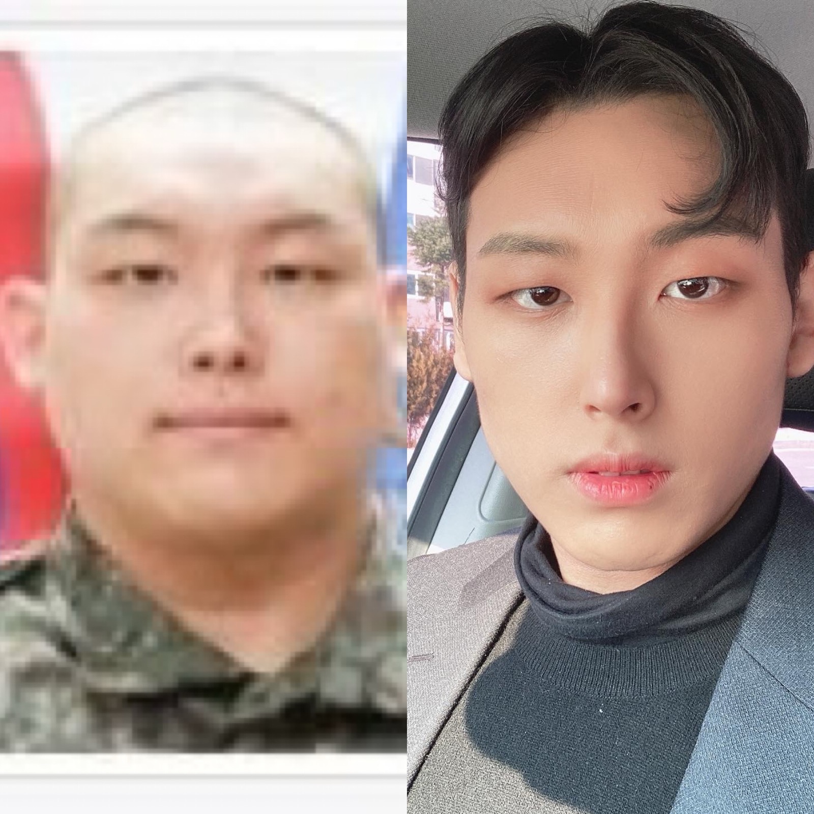군 전역 전후 비교